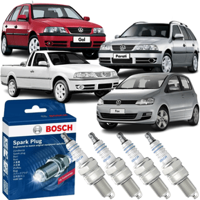 Jogo Vela Ignição original Bosch Volkswagen Fox Gol Parati Kombi Saveiro  1.0 1.4 1.8 8v Flex