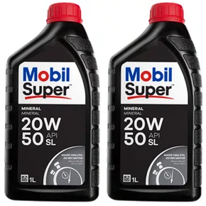 Kit 2 Óleos Motor 20w50 Sl Mineral Mobil Super Lubrificante