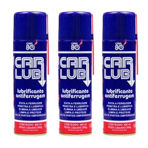 Kit 3 Spray Antiferrugem Multiuso Car Lub 300ml Similar Wd40