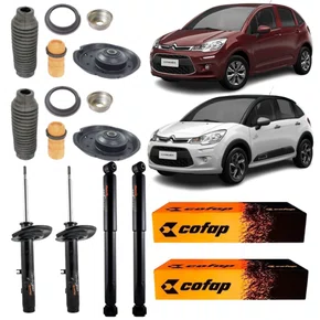 KIT AMORTECEDOR DIANTEIRO TRASEIRO COFAP C3 2013/... CAMBIO AUTOMATICO