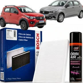 Kit Filtro Ar Condicionado Higienizador Argo Mobi E Strada