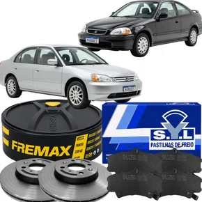 Kit Pastilha E Disco Dianteiro Honda Civic 1997 A 2006
