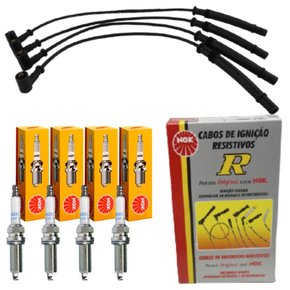 Kit Vela Ignição + Cabo De Vela Ngk Renault Logan Sandero