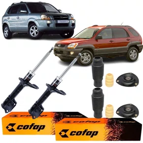 PAR AMORTECEDOR DIANTEIRO COFAP + KIT SPORTAGE TUCSON