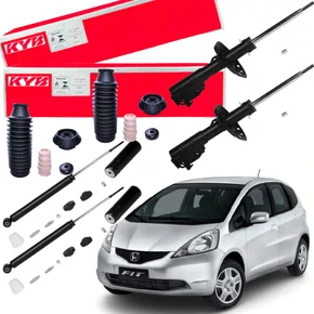 PAR AMORTECEDOR DIANTEIRO TRASEIRO KYB + KIT HONDA FIT CITY 09/14