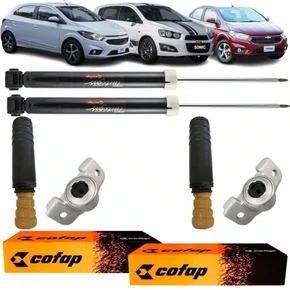 PAR AMORTECEDOR TRASEIRO COFAP + KIT ONIX PRISMA SONIC