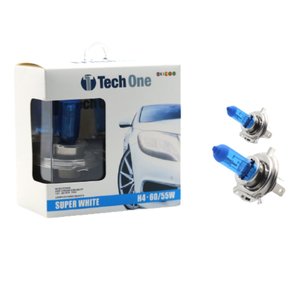 Par Lampada Super Branca H4 8500k Tipo Xenon 12v 55w Techone