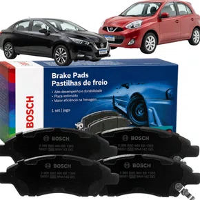 Pastilhas Freio Dianteiro March Versa 2011 A 2019 Bosch Jogo
