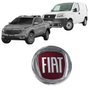 Emblema De Grade Fiat Cromado E Vermelho